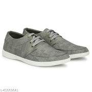 LE GREEM Men's Grey Comfortable & Smart Synthetic Lace Up Running  Walking  Casual Shoes Sneakers