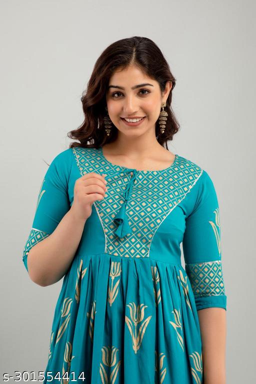 Women Rayon Floral Printed Amaira Anarkali Kurtis