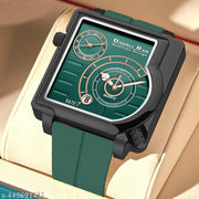 Dual Time Date Display Radium Dial  Magnetic Belt Analog Watch For Men_B31k
