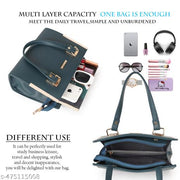 FOMMIL Ladies Handbag, Elegant Blue Sling Bag with Gold Hardware, Shoulder Strap