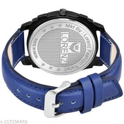Lorenz Gift Combo Set of Blue Analog Watch & Hi-Quality Febric Feel PU Wallet for Men | CM-408WL-59