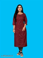 NEW TRENDING EMODRIED KURTY FOR WOMEN AND FULL COTTON KURTY