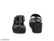 01 Latest Casual Women black heels sandals/slipper