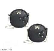 Stylish sling bag for girls and 2 pcs black