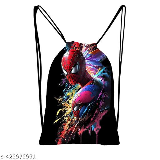 Printed Dori Bag Drawstring Backpack Small Bag Gym Bag tution bag Gift Bag for Everyday Use