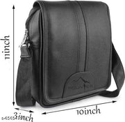 Vegan Leather Sling Bag Cross Body Travel Office Messenger One Side Shoulder Bag for Men, Women & Boys