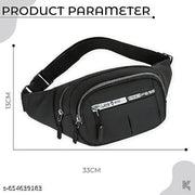 VALIJA Waist Bag for Men Women Grey | Travel Handy Hiking Running Pouch with Zipper | Adjustable Strap Fanny Pack for Documents Card Phone Earphone