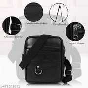 Faux Leather Unisex Sling Cross Body Travel Office Messenger Bag