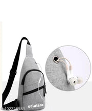 Storiette Stylish Padded Small polestar Sling Cross Body Travel Office Business Messenger Bag(GREY COLOUR) for Men Women