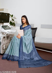 PURE ITALIAN CREPE SILK UNIFORM SAREE WITH RUNNING UNSTITCHED BLOUSE AND PALLU SANIYA 7007