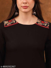 Ethnic Motifs Embroidered A-Line Kurta