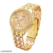 MKR Store New Golden Stone Studded Sekou Wrist Watch For Men & Women Analog Watches STYLISH AND TRENDY ANALOG WATCH FOR GIRLS AND WOMEN WATCH BEAUTIFUL GIRLS WATCH BIRTHDAY GIFT WATCH