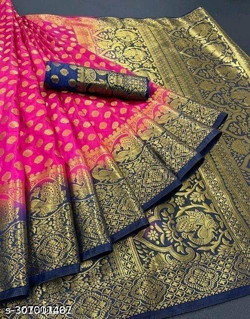 Morpich Fashion Nylon Banarasi Silk Saree