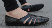 Black Men's Laser Cut Fally Ethnic Criss Cross Slip On Juttis and Mojaris for Wedding|Party|Occasions|Fashion|Stylish|Outdoor|Indoor|Lightweight|Shoes with Anti Skid Sole
