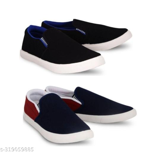Pack of 2-2s combo shoes for men| black red-blue black- t blue combo shoes in color| comfortable and walking shoes for men
