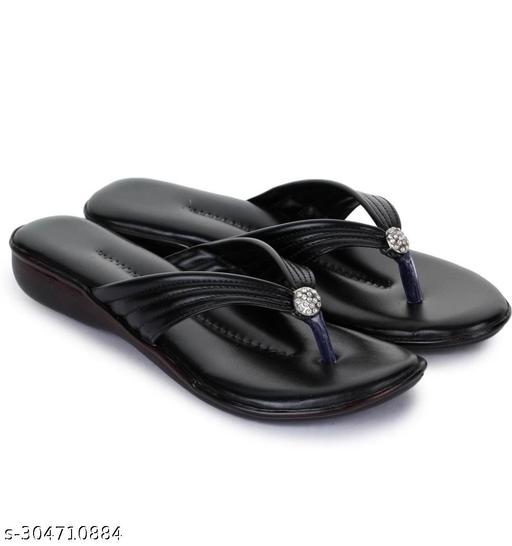 Unique Sandals Black Comfortable Slipper for Women , Women's Fashion Sandal Faux Leather, Comfortable & Stylish Wedges Ideal for Casual & Formal Occasions, Comfortable Lycra Slippers For Women, Flats for Women Stylish Latest Girls Unique