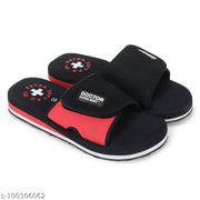 DOCTOR EXTRA SOFT D-51-Black-Red Men's Adjustable Strap Orthopaedic Diabetic Comfort Daily Use Slippers & Flipflops