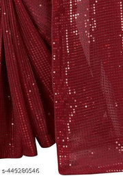 Line Sequin Work Embroidered Bollywood Saree