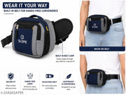 BLUE WAIST BAG WITH GOOD CUSHIONING I ELEGANT TO CARRY I PREMIUM WATER RESISTANT FABRIC I ADJUSTABLE 3 IN 1 STRAPS I DURABLE AND LIGHTWEIGHT