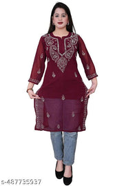 chikankari kurti miror work with free inner