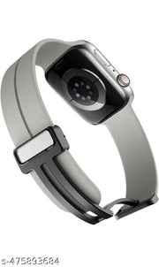 Soft Silicon Magnetic Smart Watch Strap Belt for Ultra Watch 49 mm, Series 8 / 7 45 mm, Series 6 / 5 / 4 44 mm, Series 3 / 2 / 1 42 mm, T800 Ultra, Watch 8 Ultra, i8 Pro Max, W26, T800 Smart Watch Strap Pack of 3 (BLACK, GREY, BLUE)