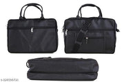 swastik enterprise genuine lether world 15.6 inch laptop officeal bag black