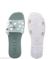 Latest heart print green slippers
