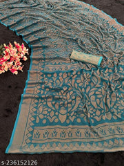 Elegant Floral Brasso Chiffon Saree for Party & Daily Wear