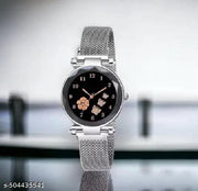 Maune Hub Stainless Steel Analog Magnet Watch For Girls And Women