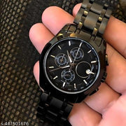 Trendy Men Black Heavy Metal Analog Watch