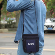 FKT-Black Blue Front Pocket (1K Danier) Side Bag Multipurpose Hand Bag Sling Bag Slim Bag for Office, Cash, Business Collection, Travelling | Stylish Hanging Side Messenger Bag