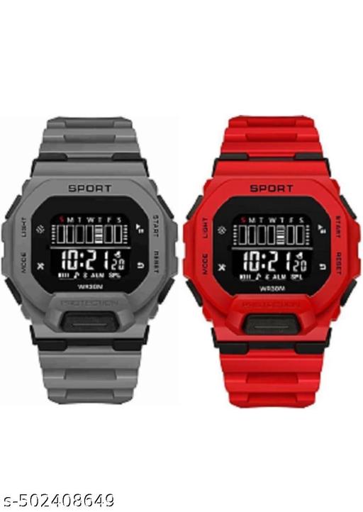 Wrist Sport Ultra Combo Watch with Water Resist Pack of 2 Digital Watch - For Men NEW GENERATION BLACK STRAP WATCHES