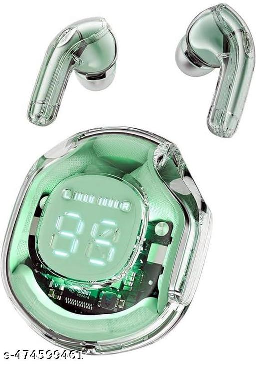 ULTRAPOD PRO Earbuds BT Wireless 5.3, Transparent Charging Case, (Green)