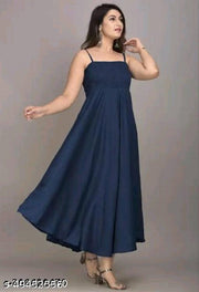 Anarkali Kurti for Women's and Girls Flared Sleevless for Party Wear and Festival (Blue)
