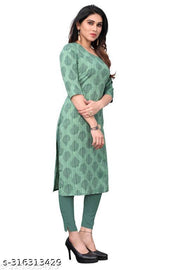 Polyster/Crepe fabric-Women Printed Straight Kurti