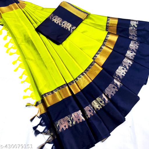 DVYNE Elephant Saree Cotton Silk
