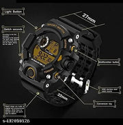 Kids-Boys Black Rubber Casual Sports Watches