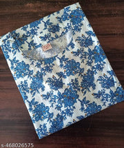 Traditional Kalamkari Blue Kurti – Soft Cotton and Comfortable Ethnic Fit