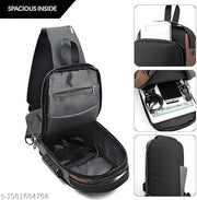 Sling Side Bag For Men | Anti-Theft Smart Waterproof Crossbody Chest Bag for Travel | Messenger Bags Casual Shoulder Bag for Men and Women (ALLBLACK)