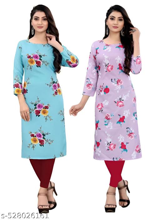 Women's and Girls Crepe Aline Straight kurti new arrival