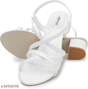 Fashion Gorgeous Ladies Slippers Casua Block Heel Women Sandals | Sandal For Girls | Women Footwear (White)