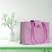 Stylish jute handbag for women |shopping and travel bag with mobile pouch and 2 zipper lock