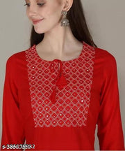 rayon kurti embroidered