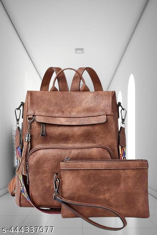 Bohobuzz Backpack Purse for Women Convertible Travel Vintage PU Leather Bag(Backpack,bag,backpack for women women bag fashion,stylish)