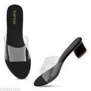 Heel For Women Stylish Fancy Transparent   Medium Heel Sandal Color -Black size available UK (3 TO 8 )  sandal for women, casual heel , women sandal , black heel, heel for women , heel sandal ladies , heel ke sandal ,  high heel , under 300