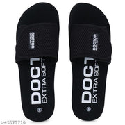 DOCTOR EXTRA SOFT D-17-WOMEN-CUP-BLACK Women's Adjustable Strap Orthopaedic Diabetic Comfort Daily Use Slippers & Flipflops