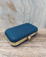 FANCY PARTYWEAR BOX CLUTCH WITH HANDLE SHIMMER SHINING BRIDAL CLUTCH