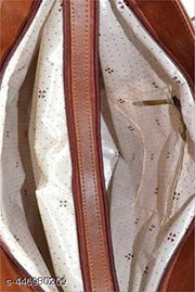Trendy Women Brown Canvas & Leather Handbags