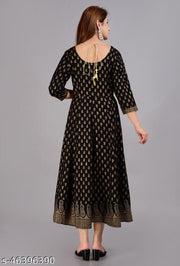 Stylish Rayon Gold Printed Kurti