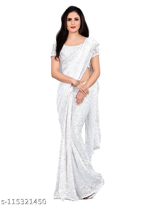 plain net jecard saree
